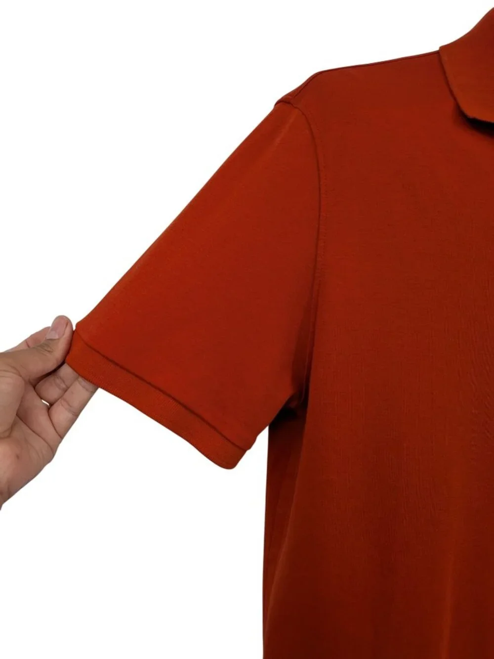 Banana Republic Luxury Touch Performance Polo Shirt Burnt Orange Normcore Large
